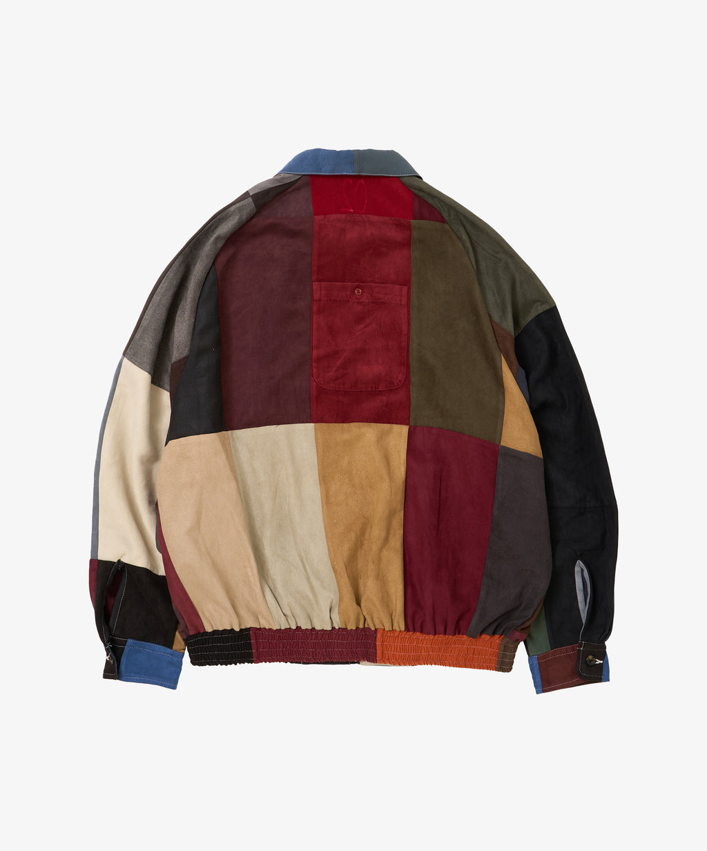 zip blouson faux suede two