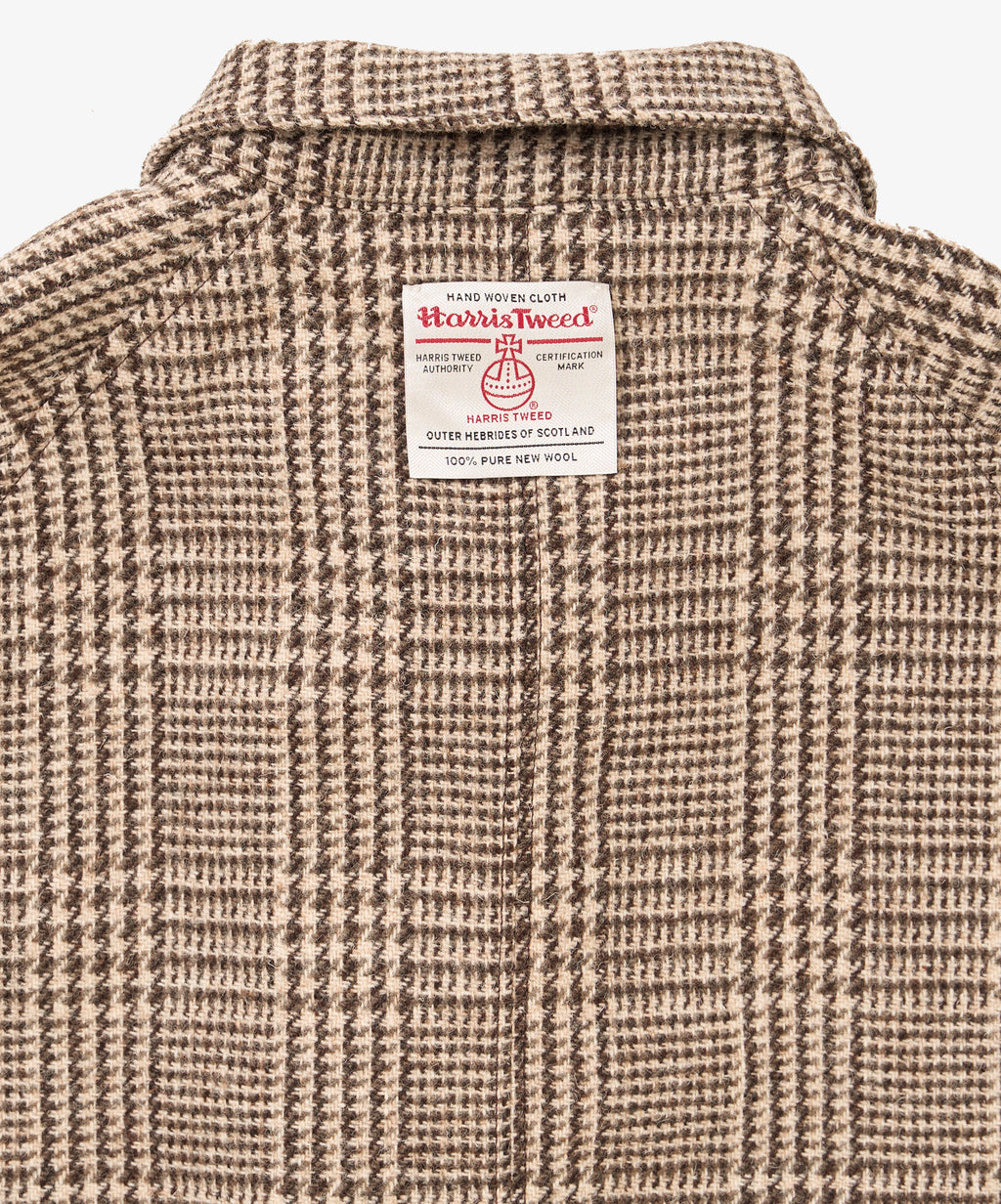 fireman coat houndstooth beige multi harris tweed