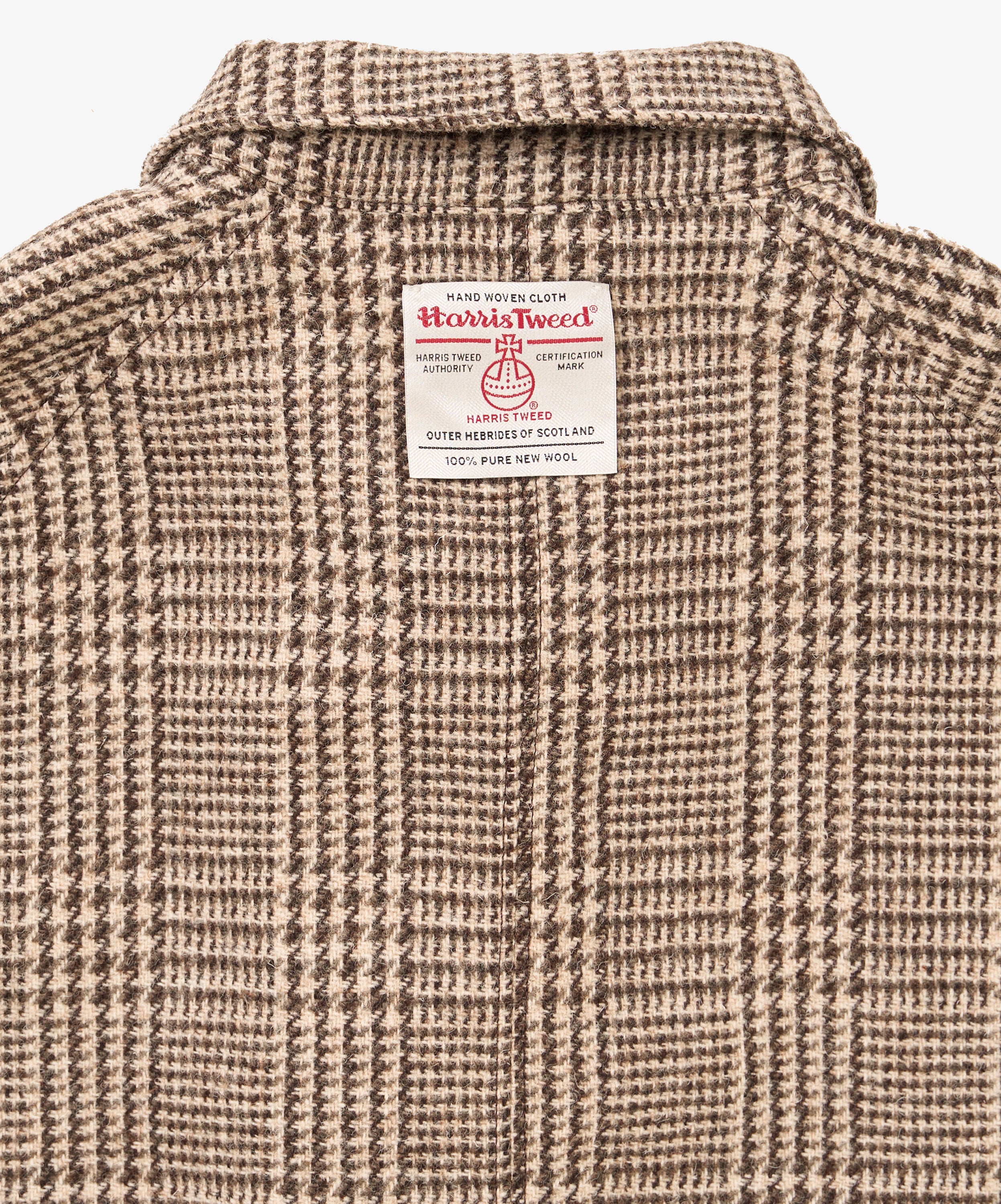 fireman coat houndstooth beige multi harris tweed