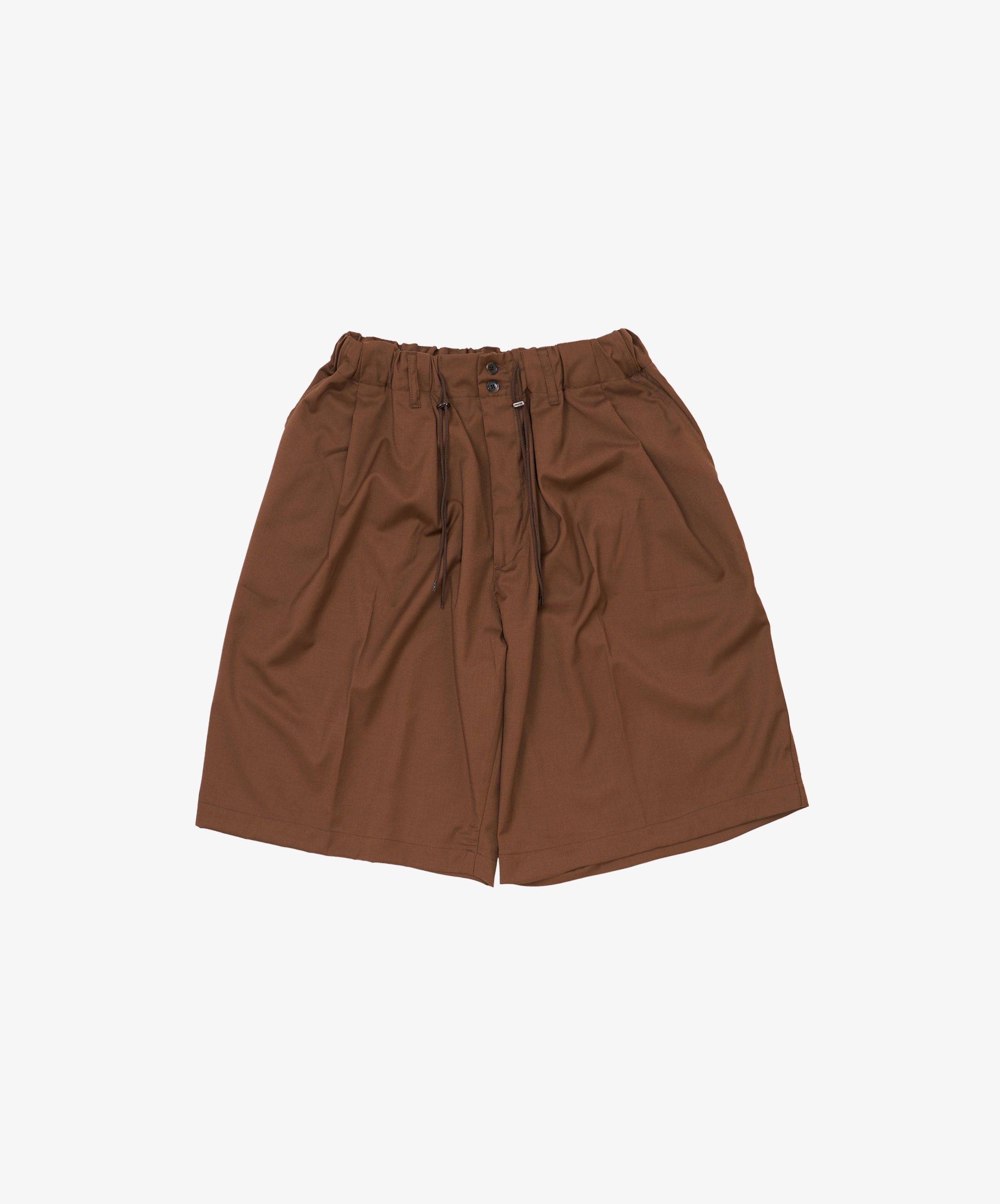 circular short pants brown twill - default
