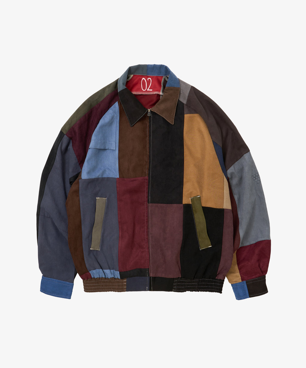 zip blouson faux suede two - default