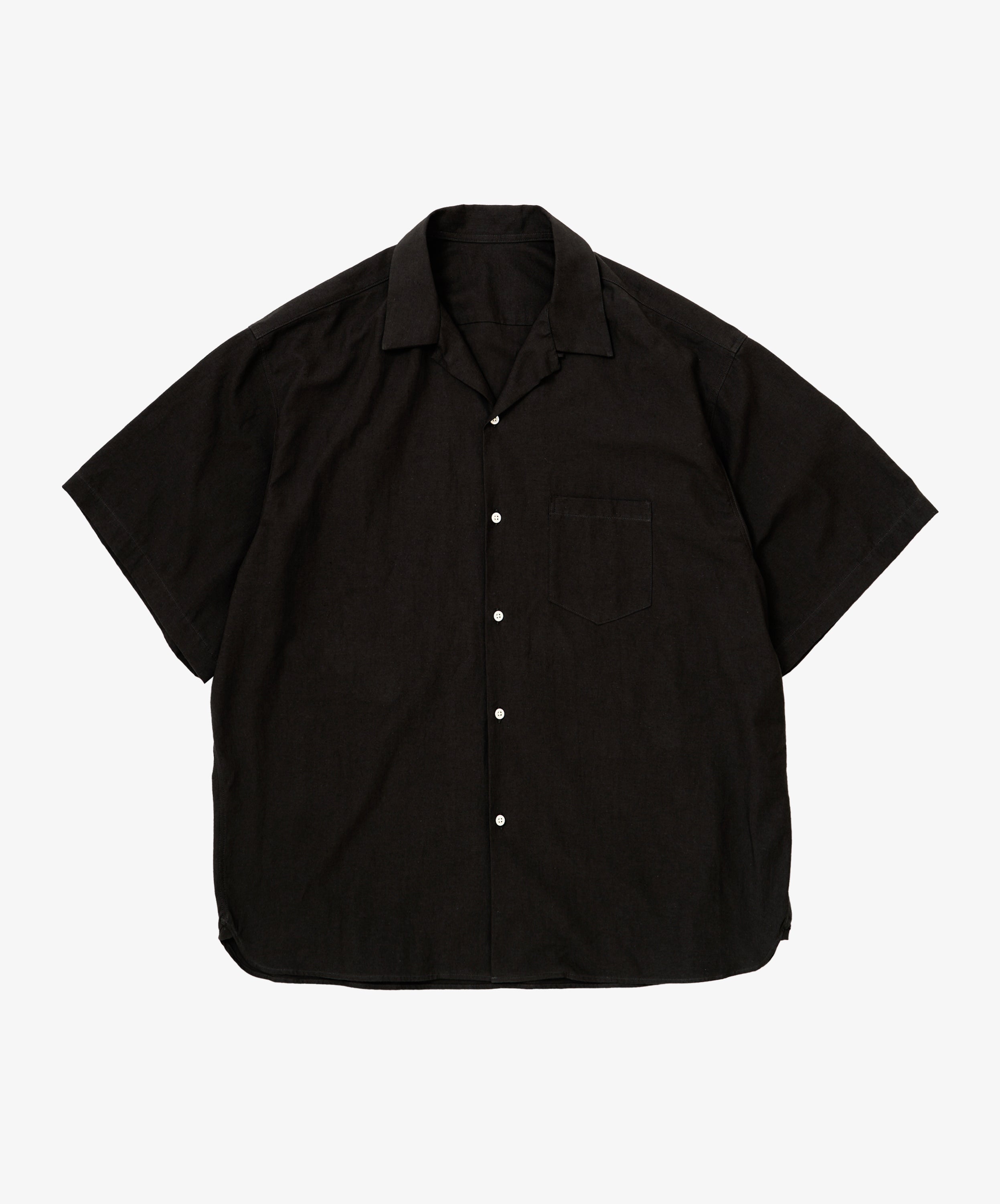 re-engineered overshirt short sleeve back satin black - default