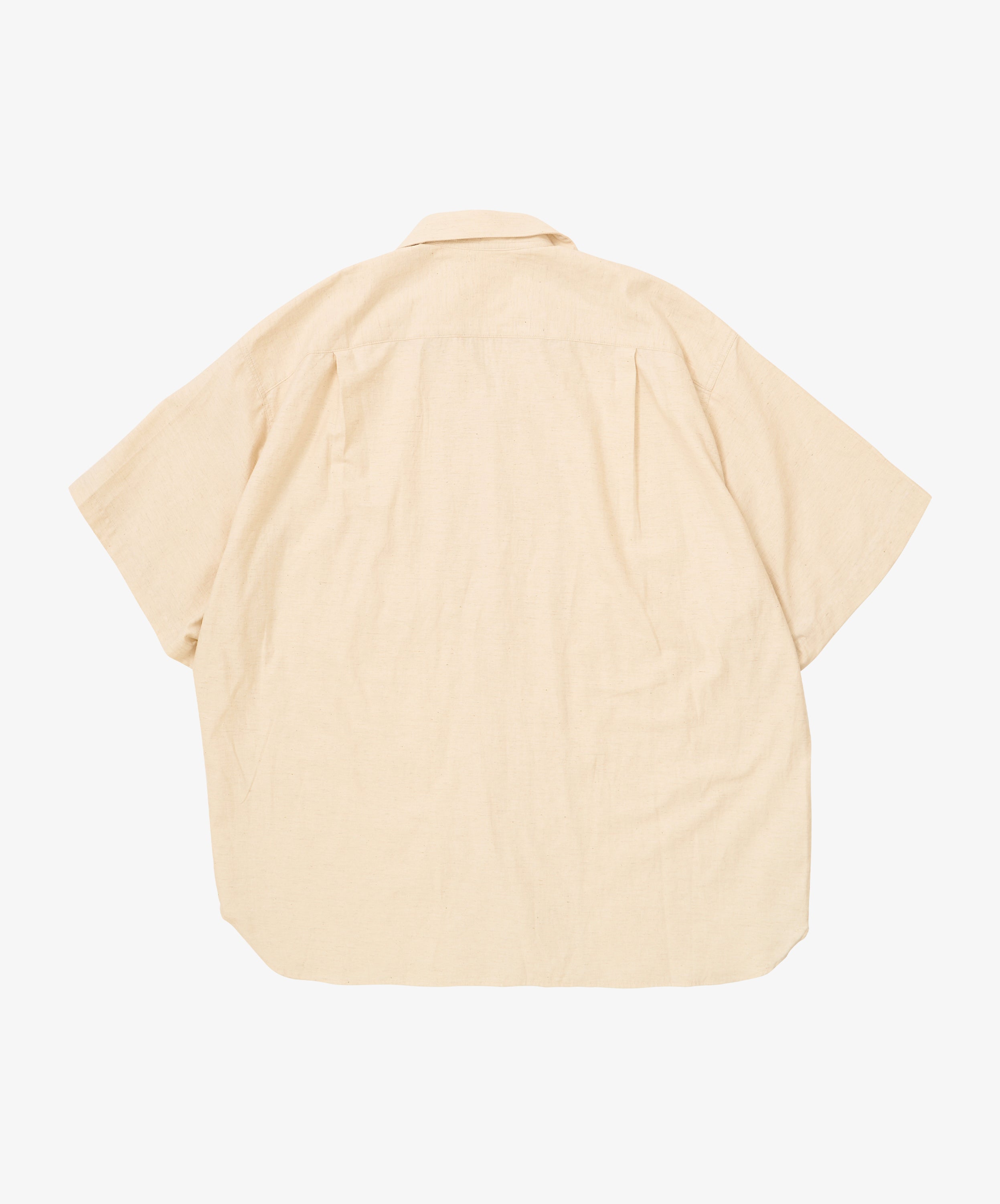 re-engineered overshirt short sleeve back satin natural