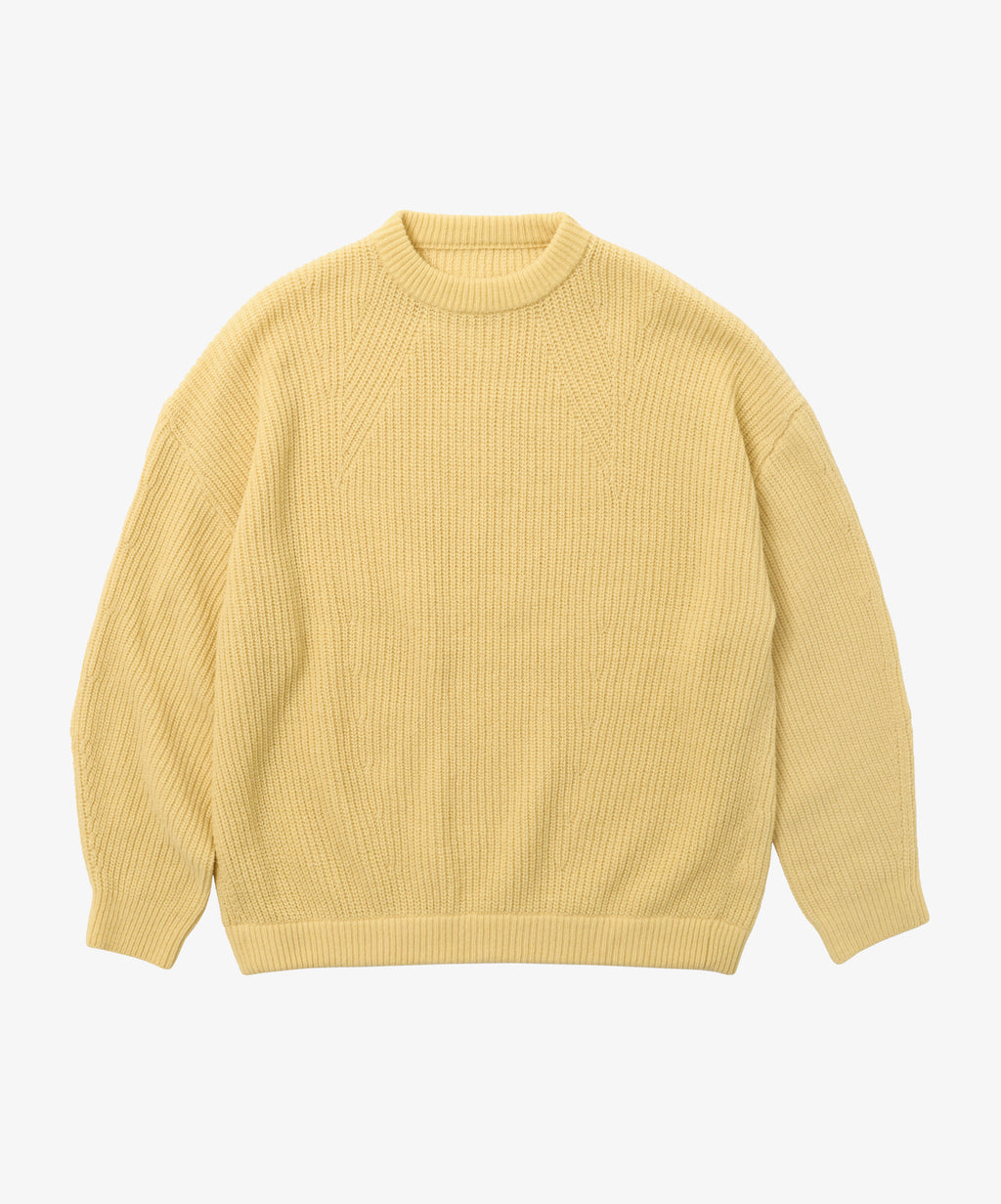 super fine wool ribbed crew yellow - default