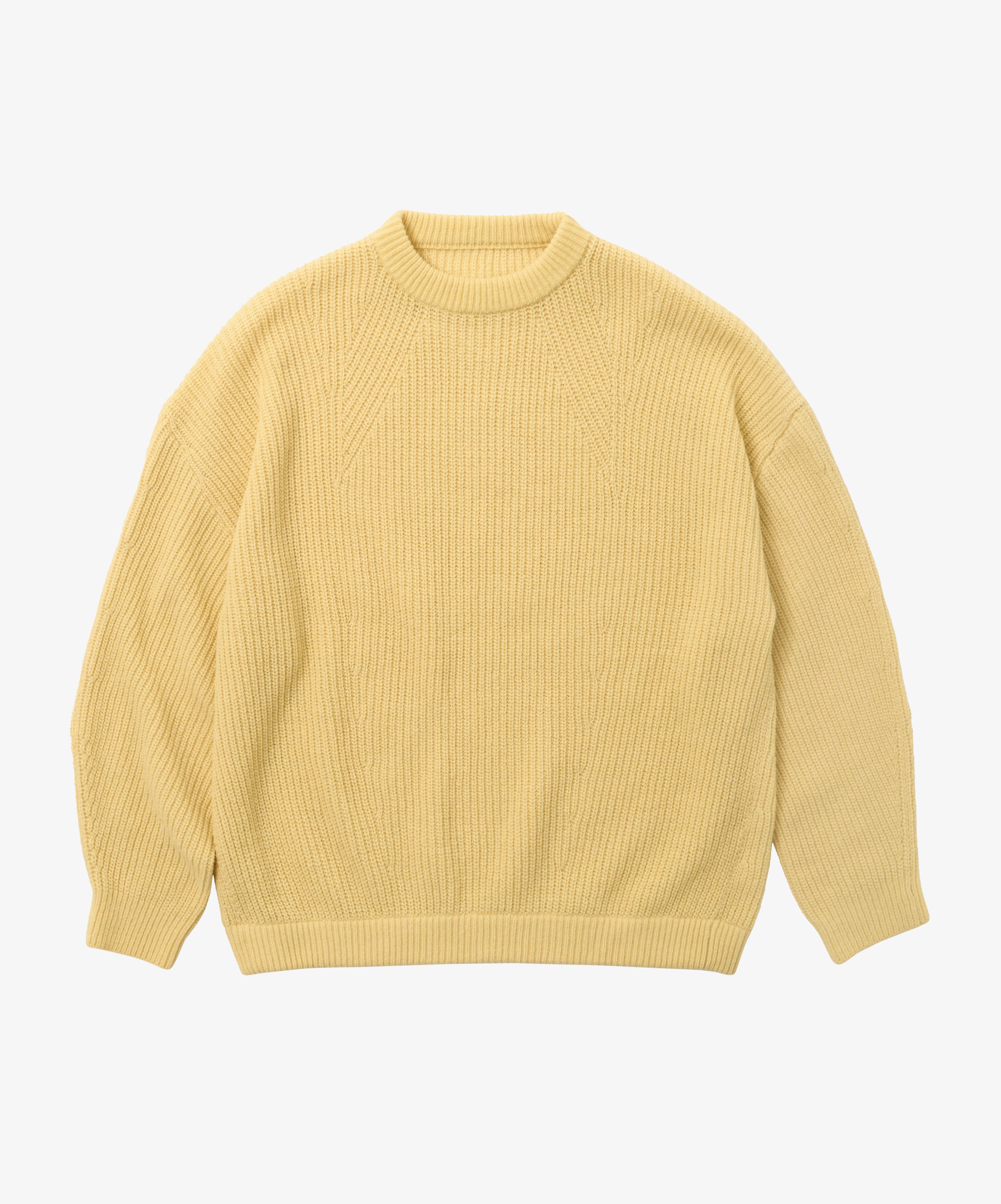 super fine wool ribbed crew yellow - default