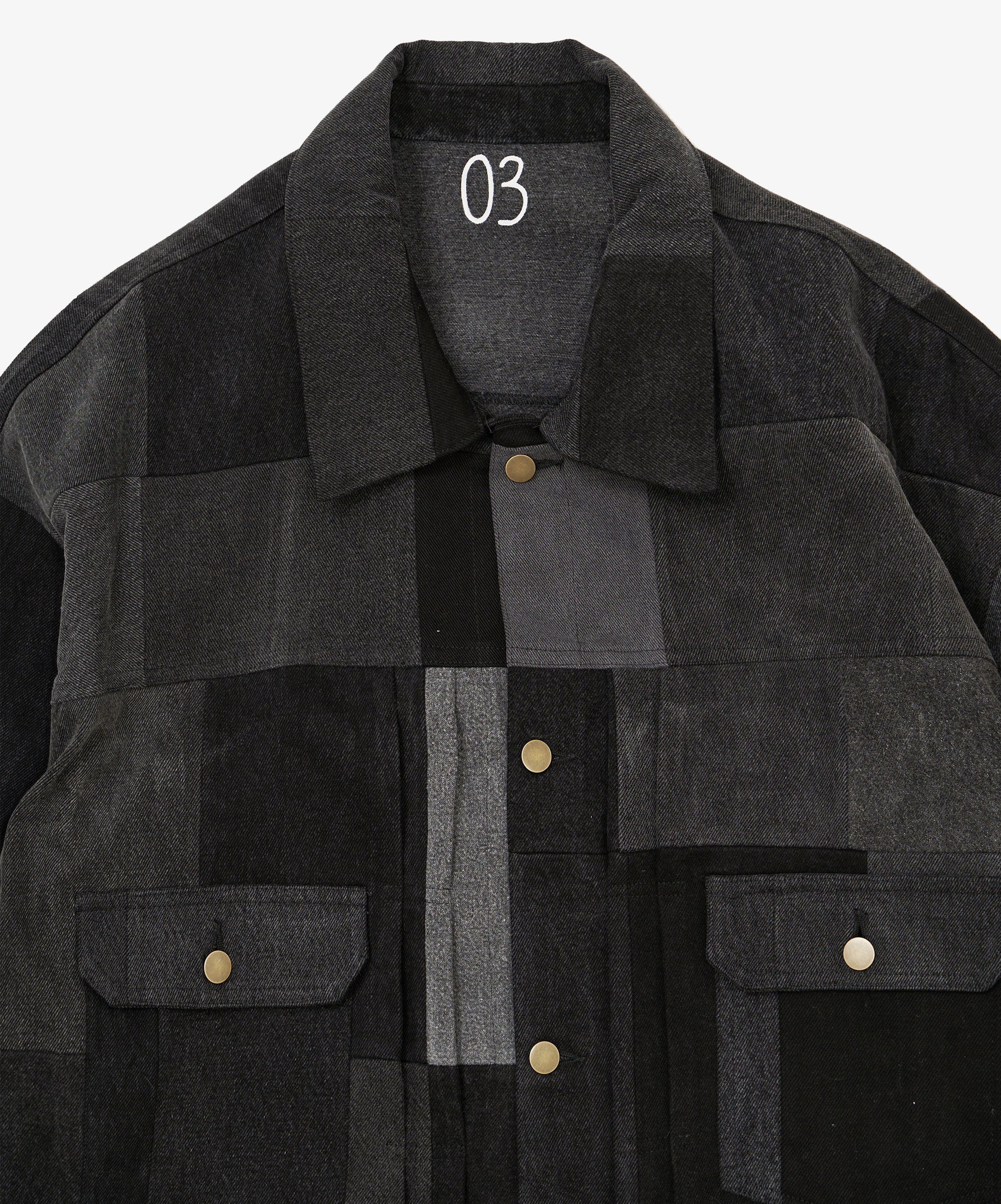 trucker jacket black denim three