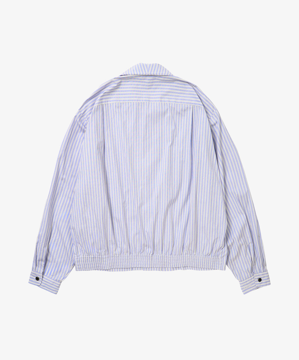 rib blouson high count blue stripe
