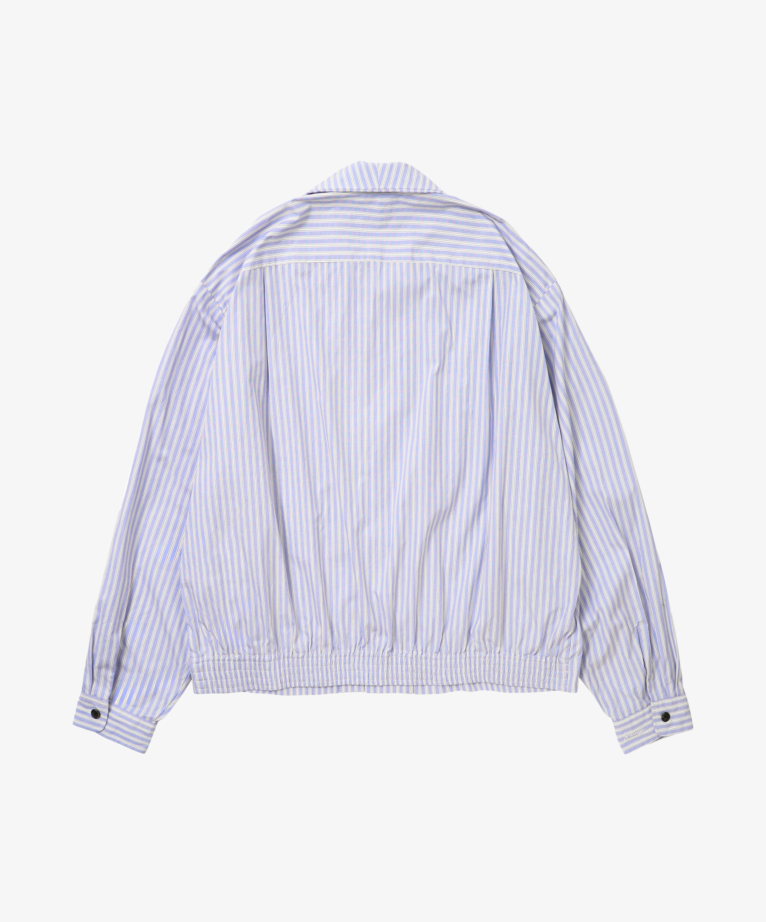rib blouson high count blue stripe