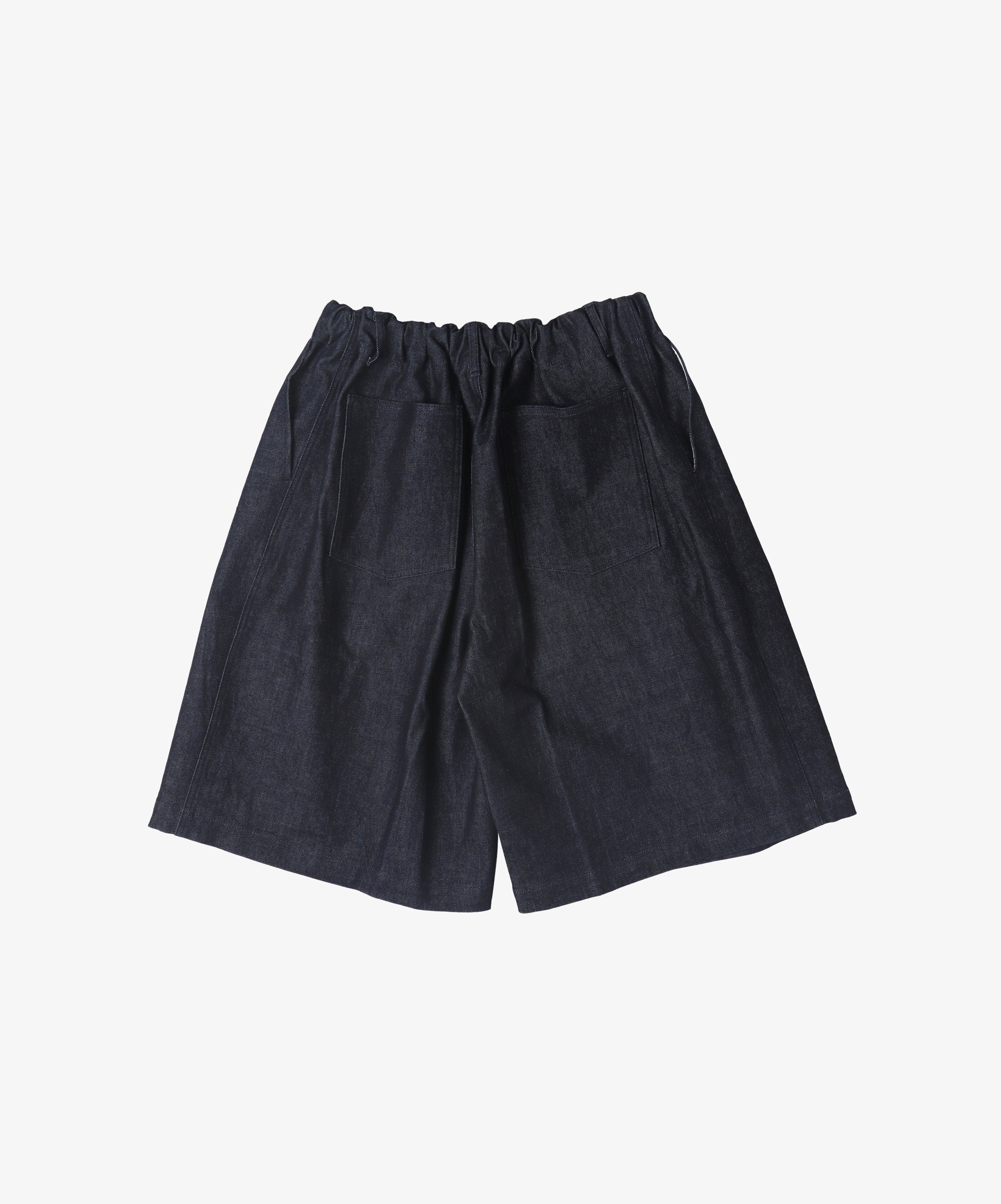 circular short pants denim one wash