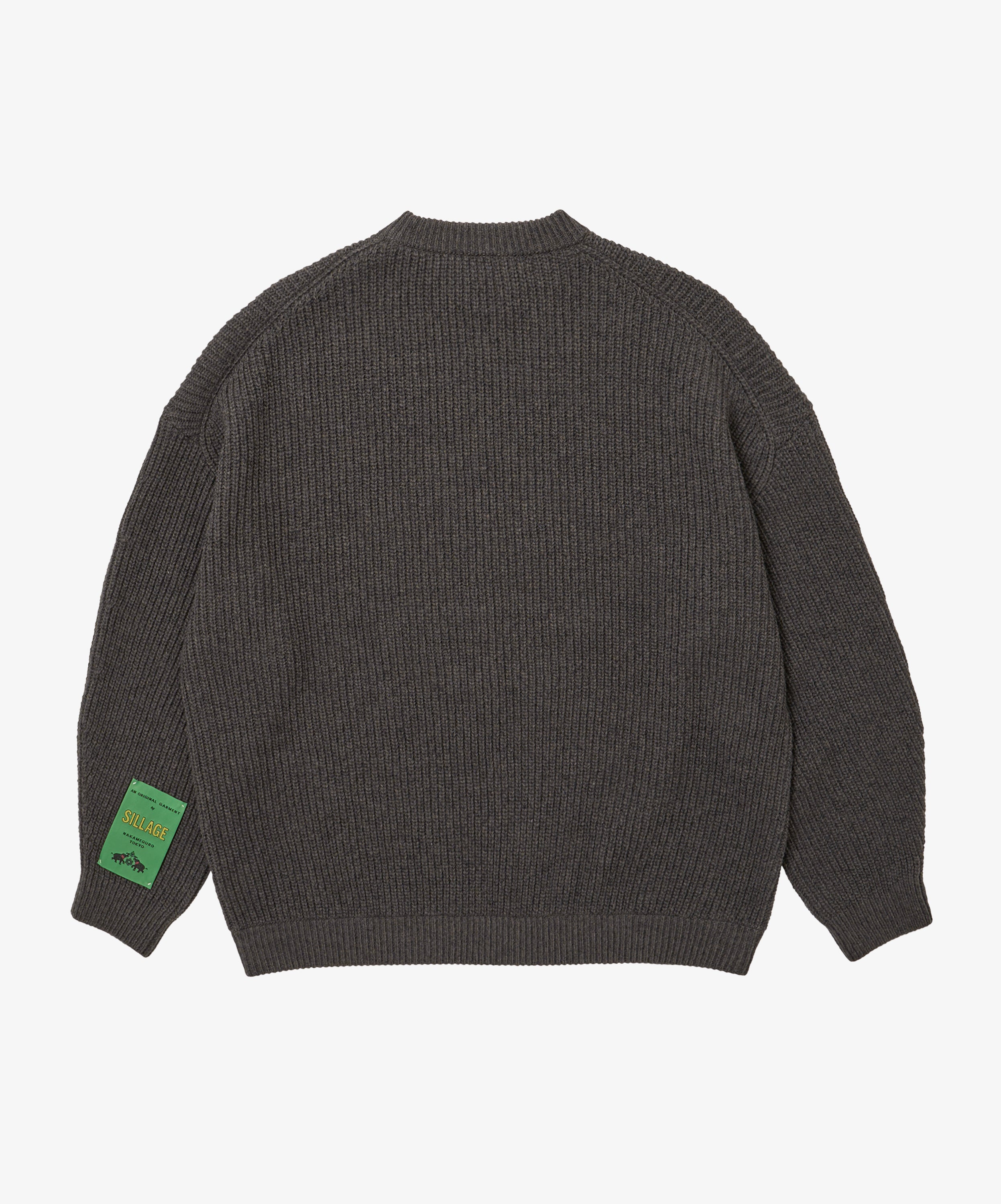 super fine wool ribbed crew anthracite