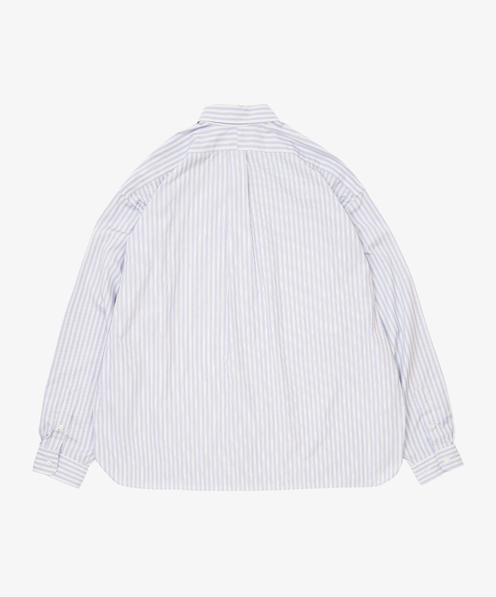 wide shirt high count blue stripe