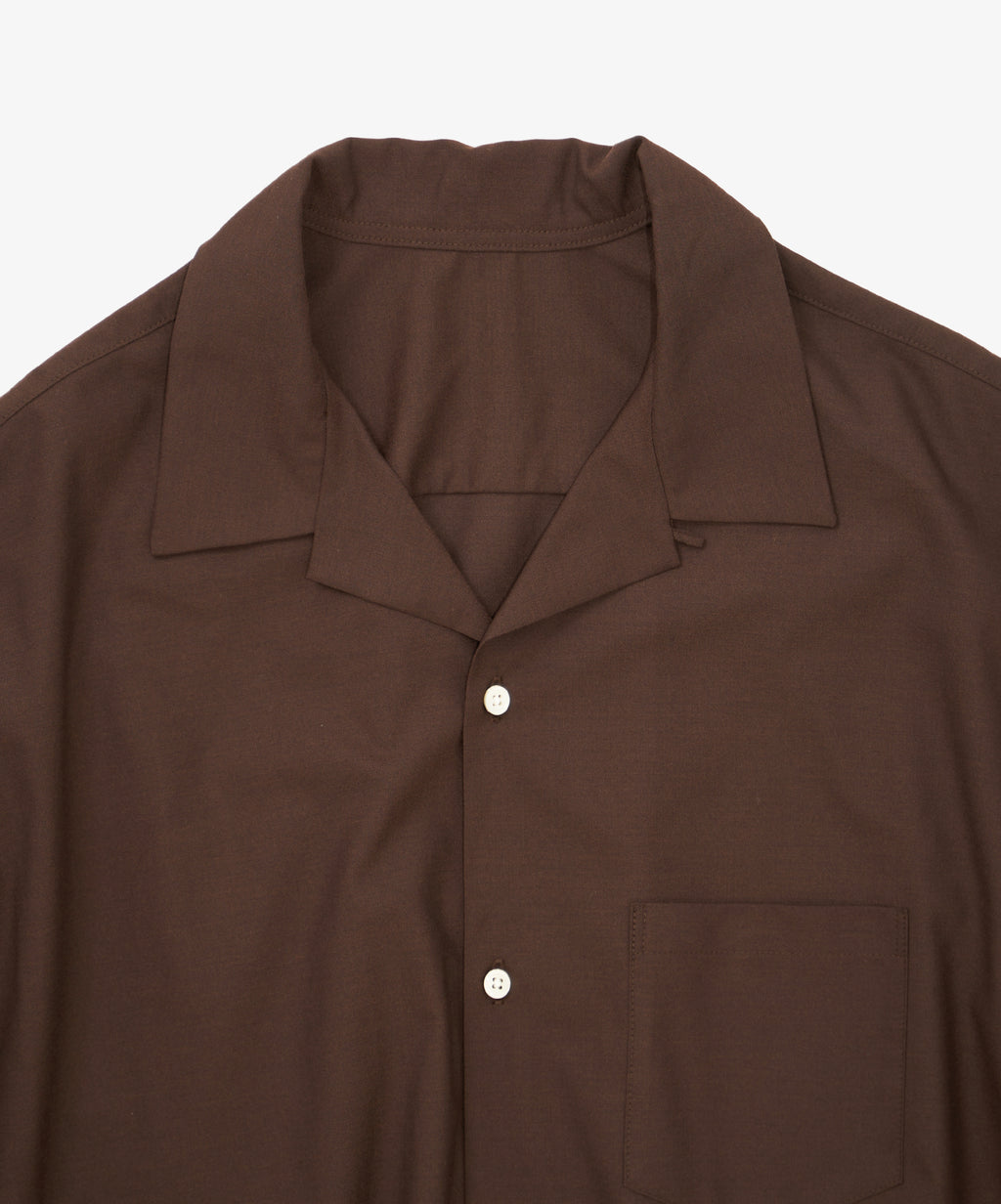 re-engineered overshirt short sleeve brown