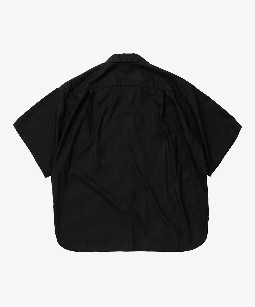 re-engineered overshirt short sleeve black stripe