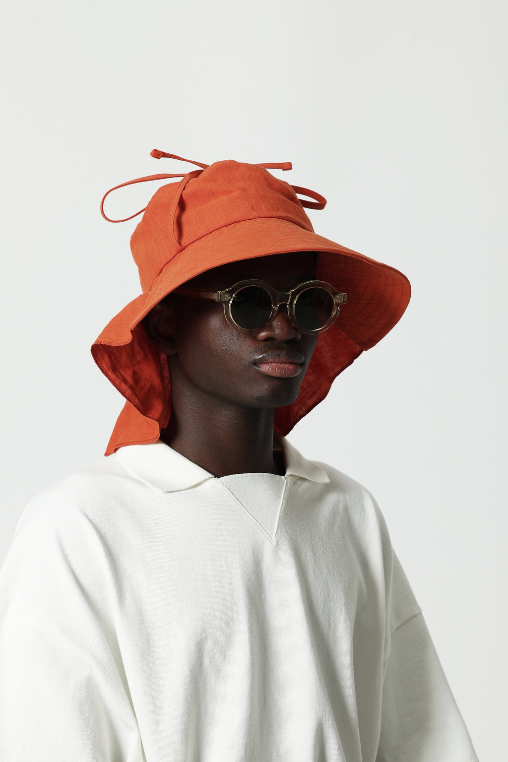 field hat linen brick
