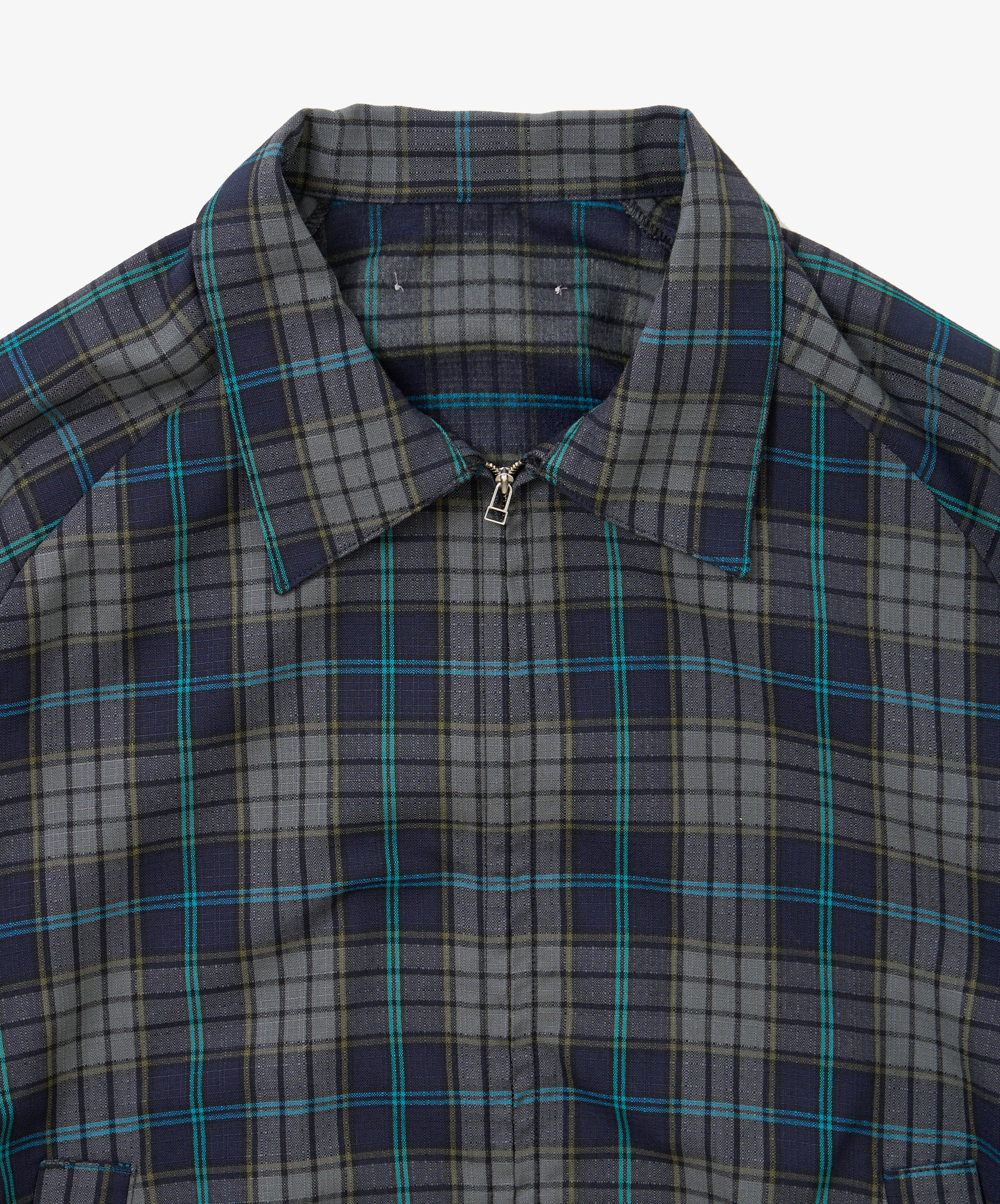 zip up blouson deadstock watahiko tex navy plaid