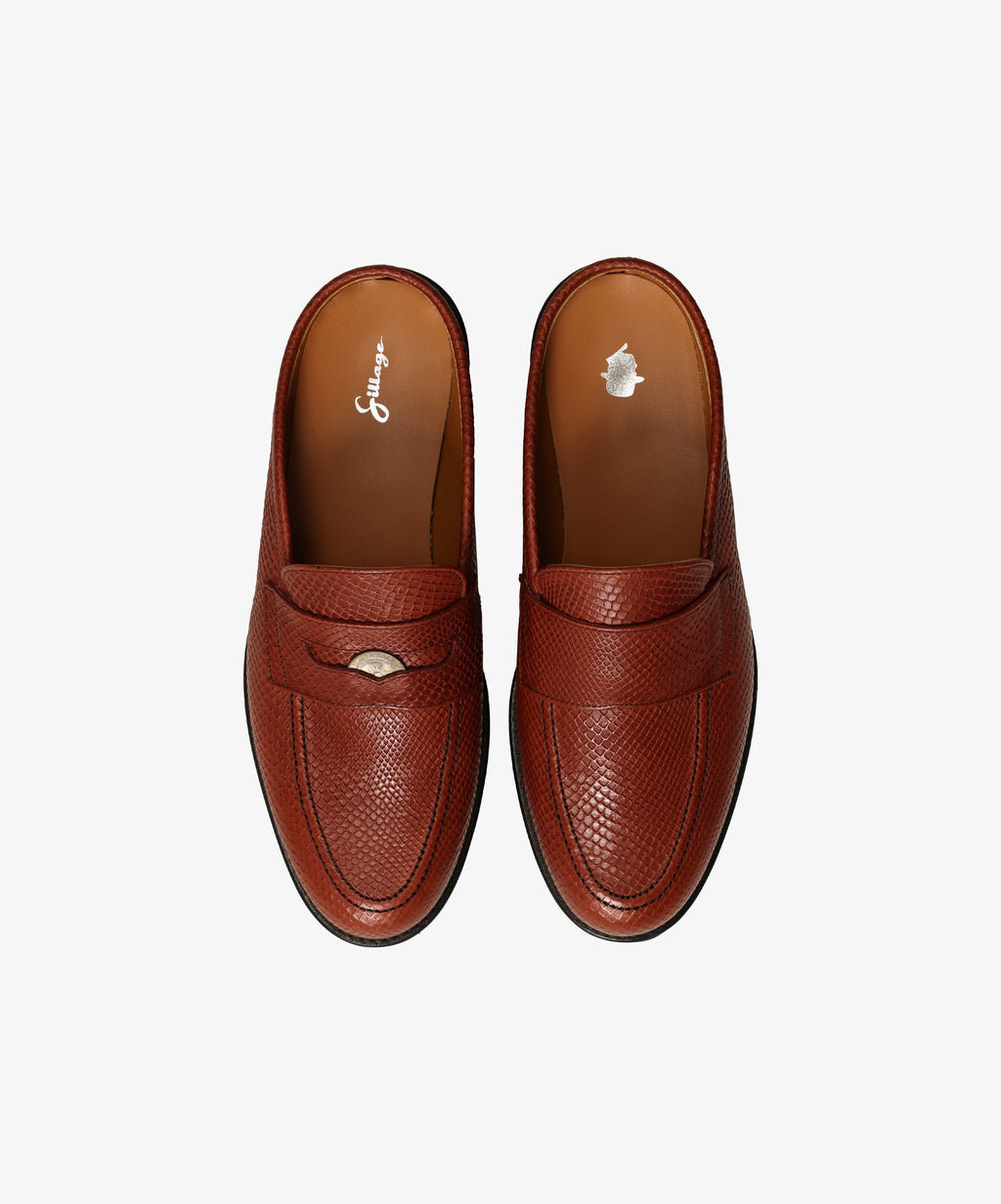 coin loafer mule brown