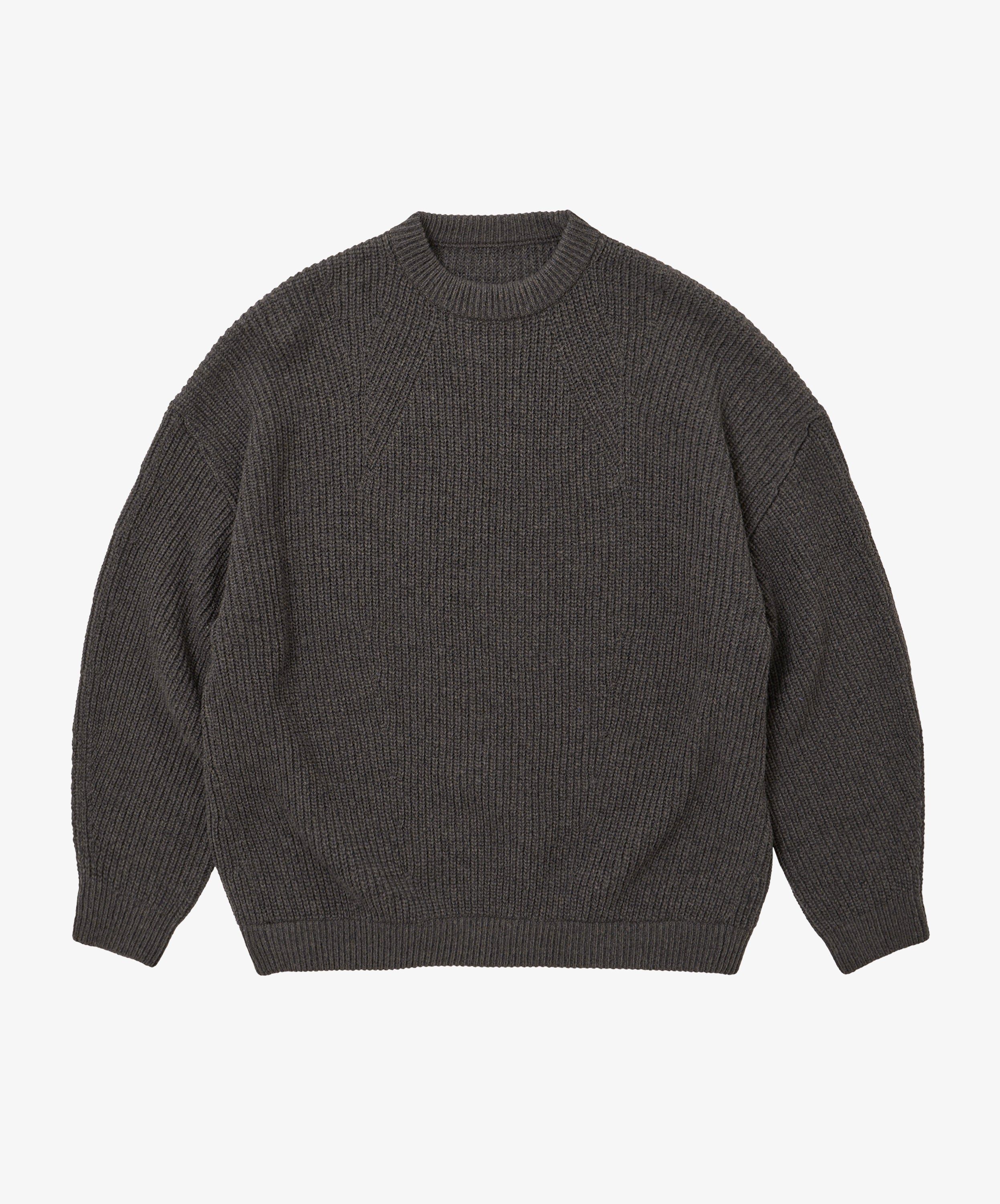 super fine wool ribbed crew anthracite - default