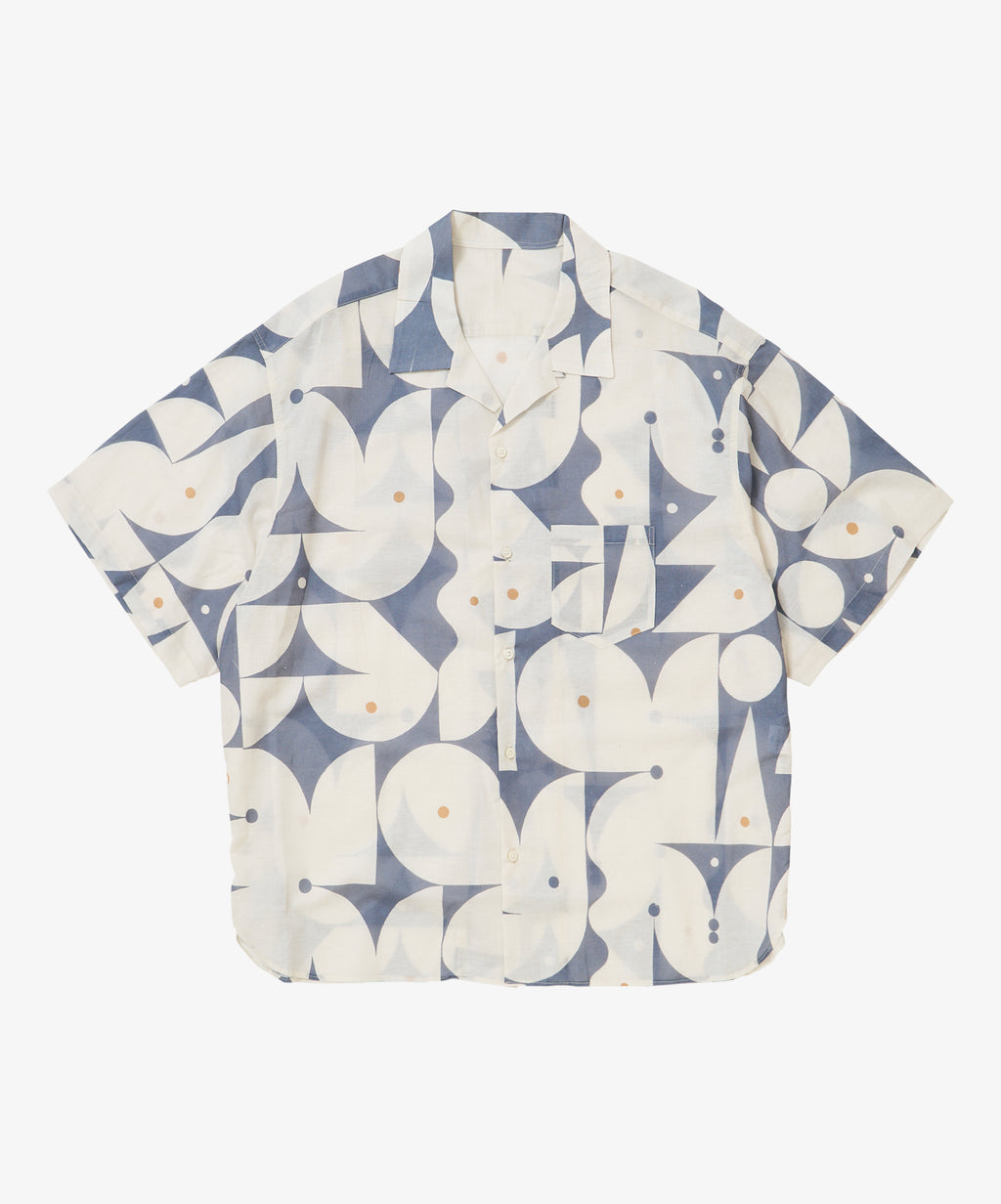 re-engineered overshirt short sleeve aaron glasson blue - default