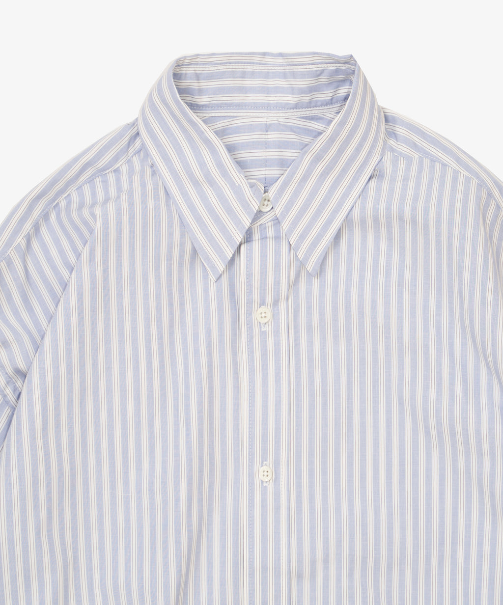 wide shirt high count blue stripe