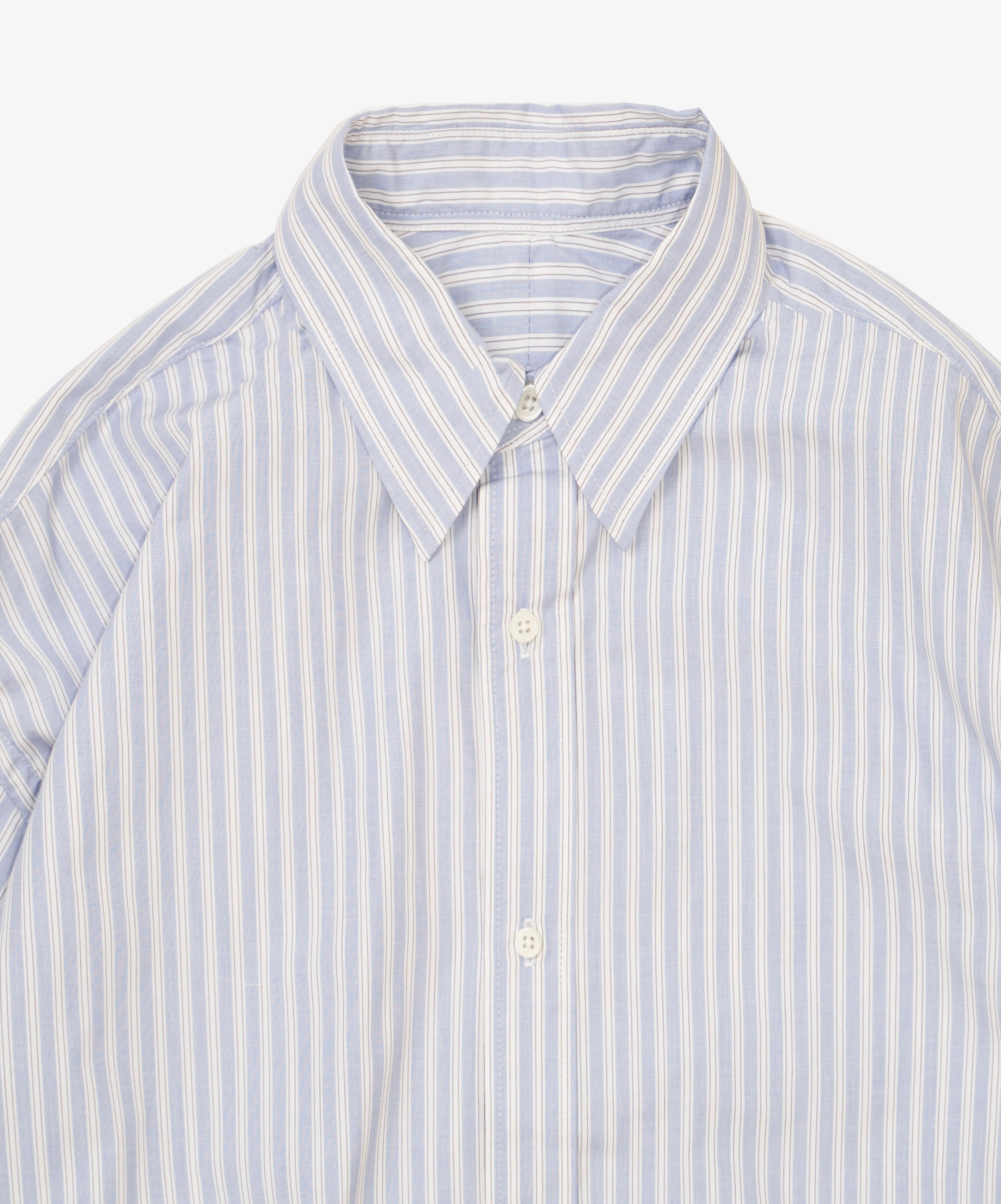 wide shirt high count blue stripe