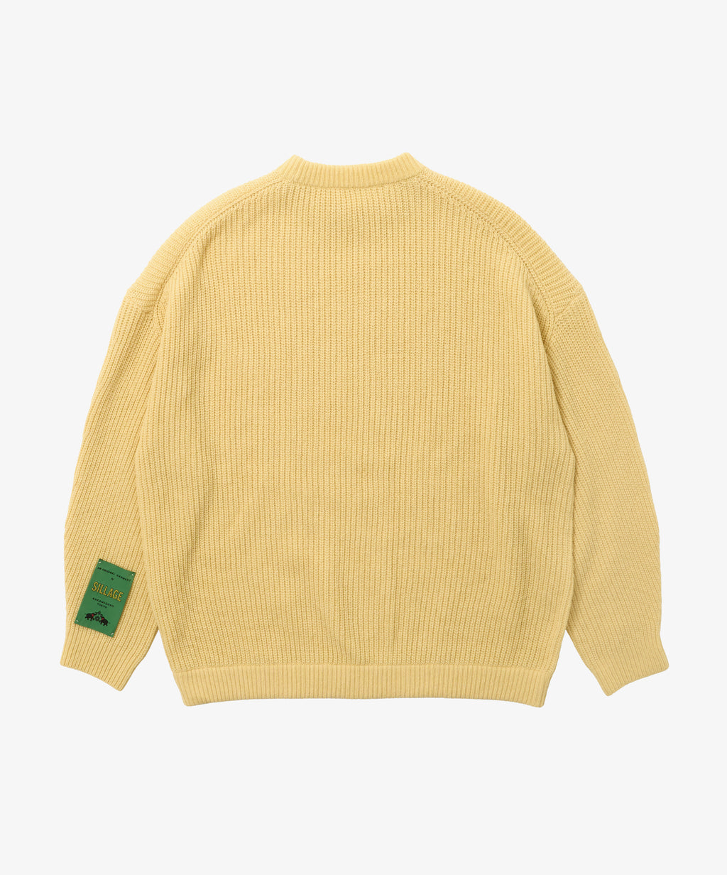 super fine wool ribbed crew yellow