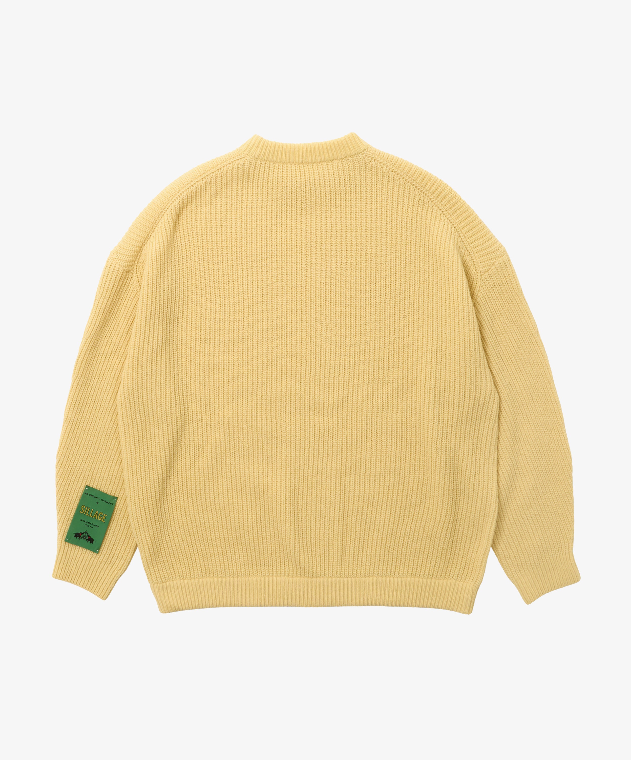 super fine wool ribbed crew yellow