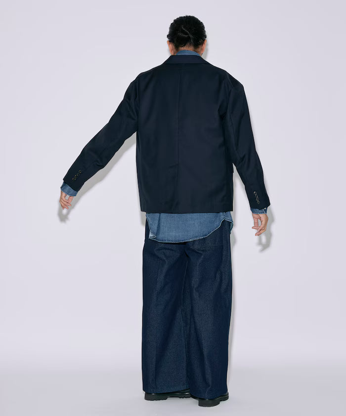 Sleeve-Contrast Tailored Jacket / Relaxed Fit