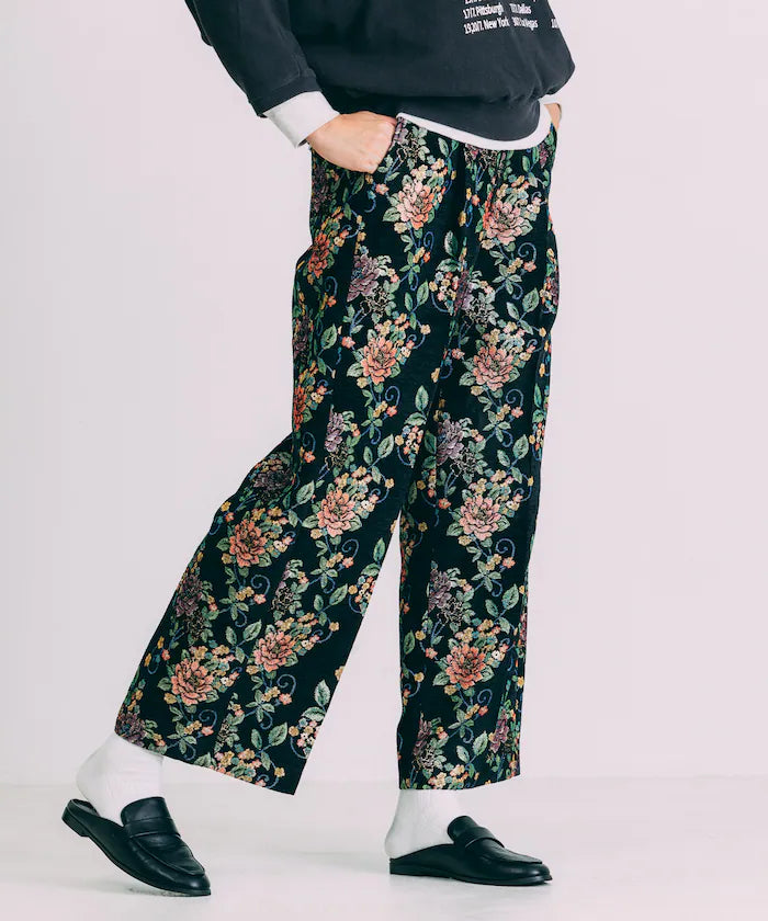 Flower Jacquard Wide Pants