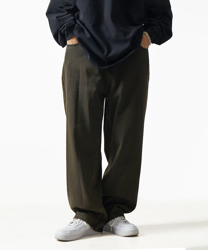 Wide Straight Denim Pants [Limited Edition] - Charcoal Gray