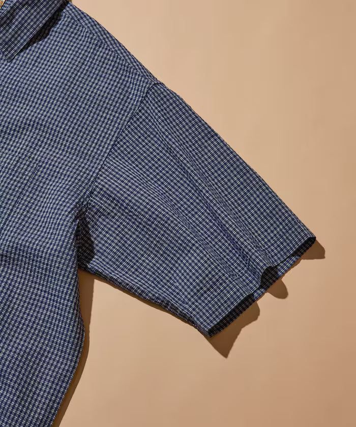 FREAK'S STORE for BEACH & FES Seersucker Spindle Regular Collar Short Sleeve Shirt