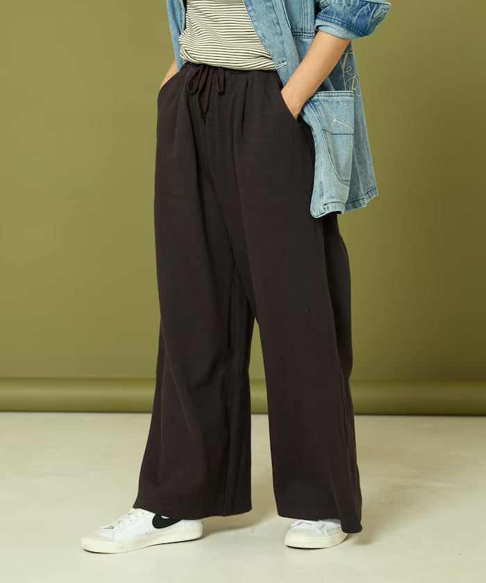 Thermal Wide Pants 'Plain' - Charcoal Gray