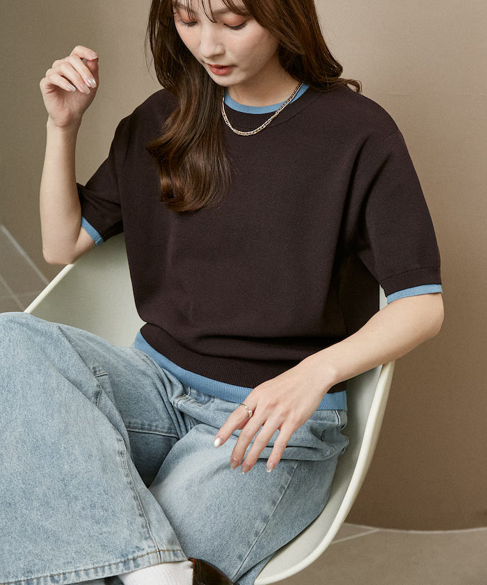 Color Scheme Summer Knit Pullover Limited Edition - Brown