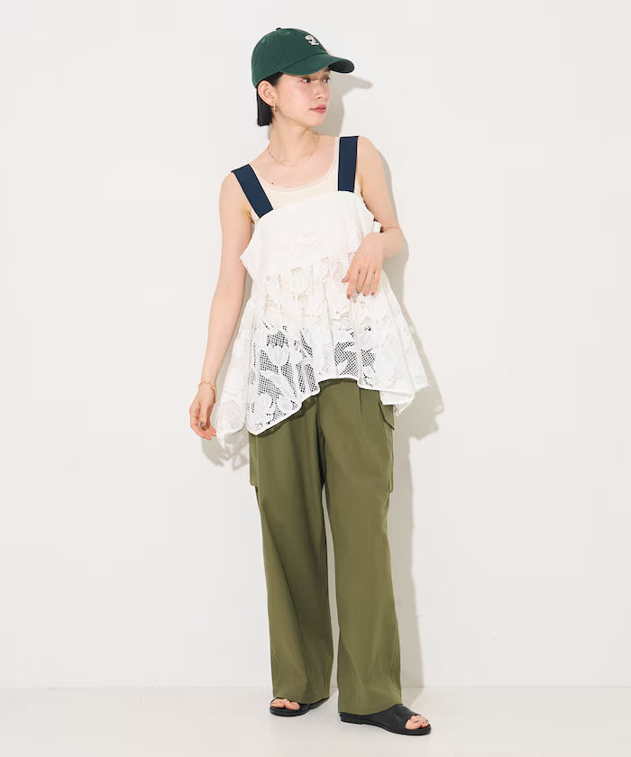Flower Motif Batten Lace Iris Hem Camisole Top 【Limited Edition】