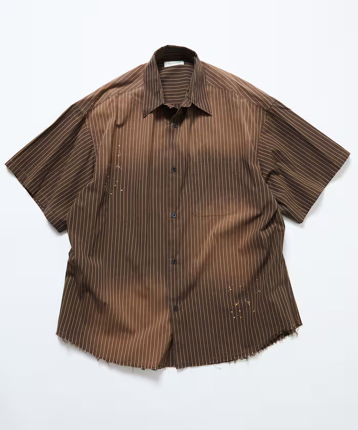 Big Silhouette Damage Processing Regular Color S/S Shirt/Check/Stripe/Fade Processing [Limited Edition]
