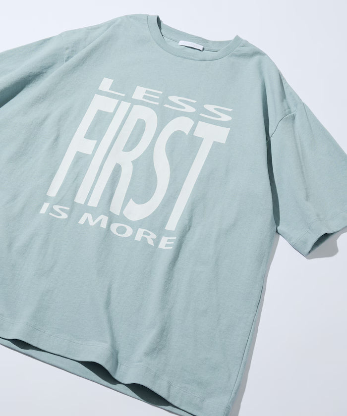 6 Ounce Front Logo Print Crew Neck T-Shirt / Print T-Shirt PRINT BIG FIRST - Sax Blue