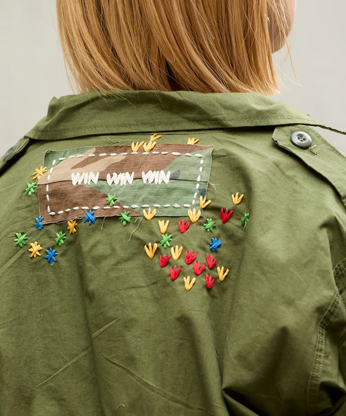 Vintage Hand-Stitch Remake Military Shirt Plain