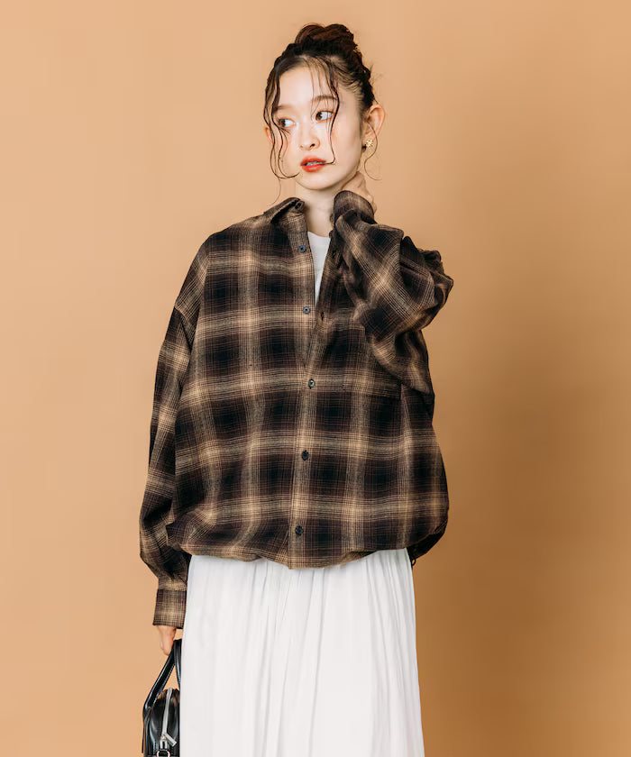 Wide Silhouette Ombre Check Spindle Shirt [Limited Edition]