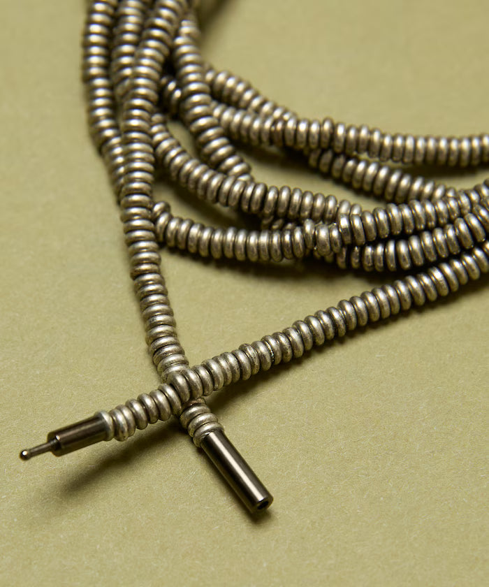Disk Type Metal Beads Long Necklace 140cm