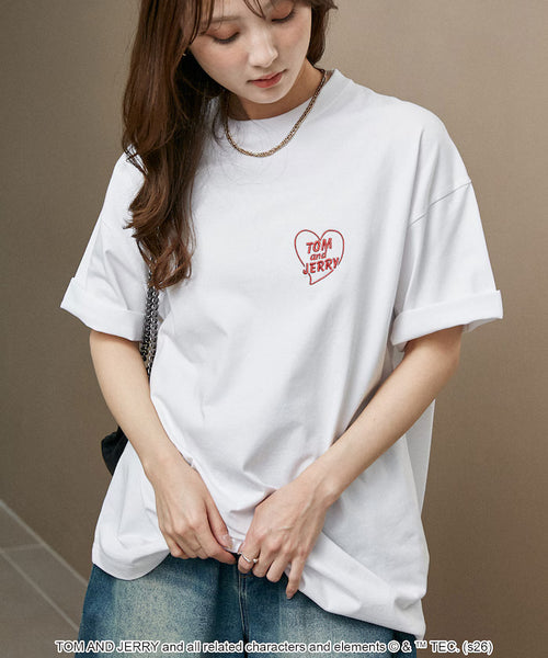 <Functional Material> TOM AND JERRY Heart Graphic T-Shirt Limited Edition
