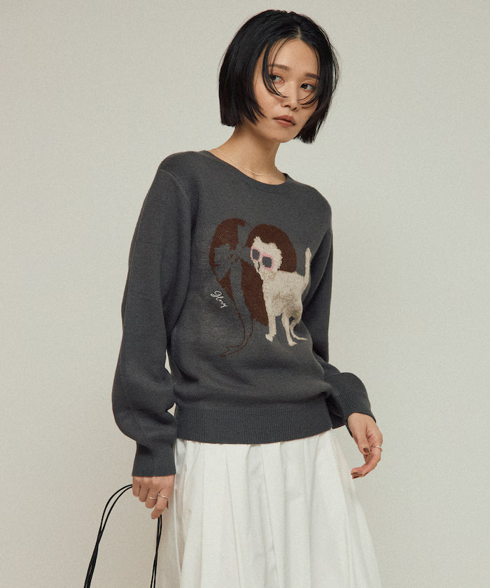 Sweat-like Animal Jacquard Knit