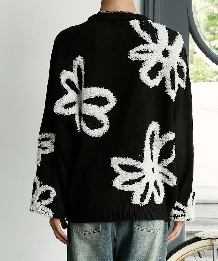 Boucle Flower Pattern Pullover Knit [Limited Edition]