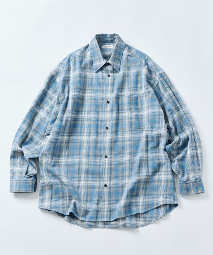 Relax Fit Relax Fit Ombre Check Flannel Shirt [Limited Edition] - Blue