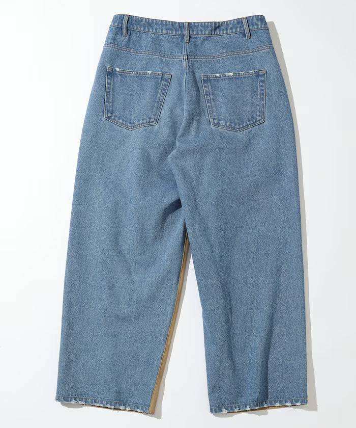 Chino Denim Docking Pants / Wide Straight Pants