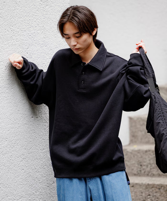 Relaxed Fit Spindle Polo Collar Sweat / Hem Code [Limited Edition]