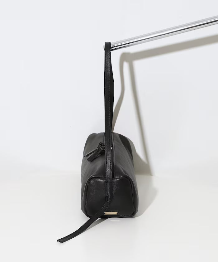 Leather Roll Boston Bag / Cowhide / Water-Repellent Leather