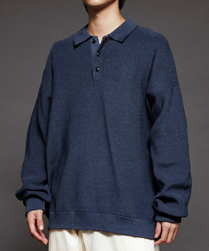 Relaxed Fit Cable Knit Polo Color Knit [Limited Release]