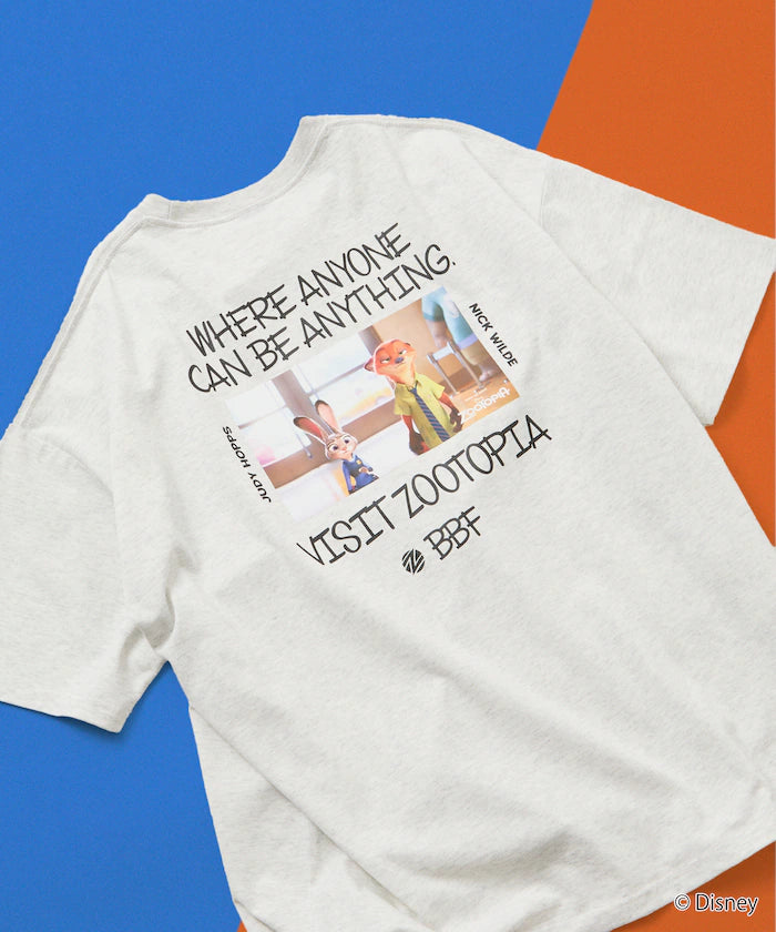 Zootopia Limited Edition Character Print Crew Neck T-Shirt Judy Nick - Gray