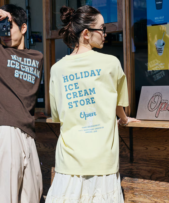 HOLIDAY ICECREAM×FREAK'S STORE Collaboration Big Silhouette Back Print Crew Neck T-Shirt [Limited Edition]
