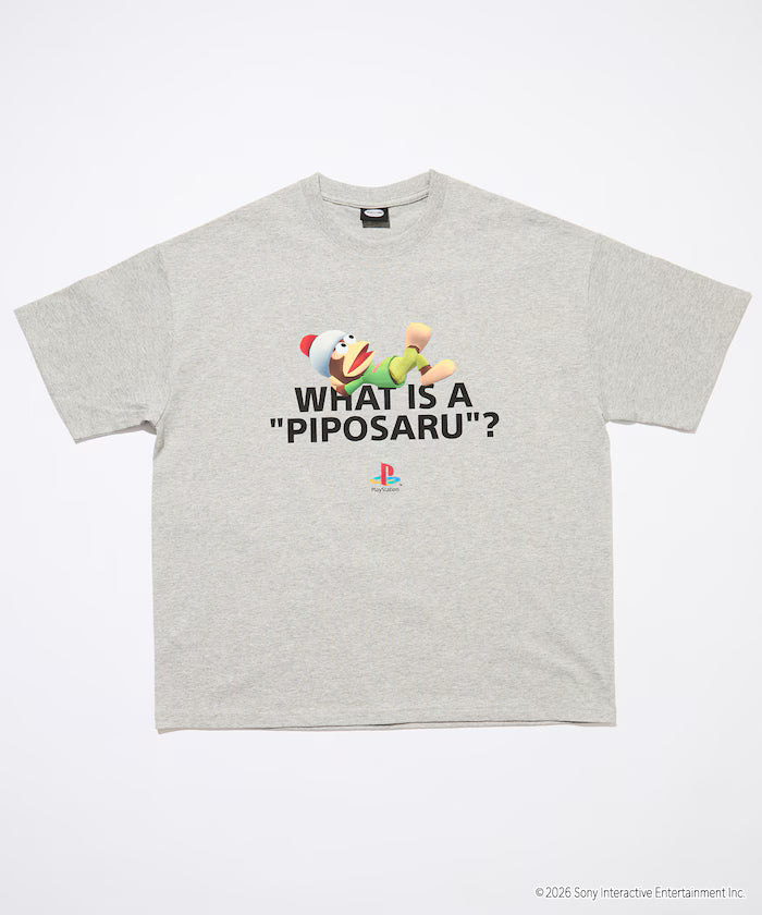 Big Silhouette Crew Neck Print T-shirt/PlayStation Sarugatchi/WHAT IS A PIPOSARU 【Limited Edition】