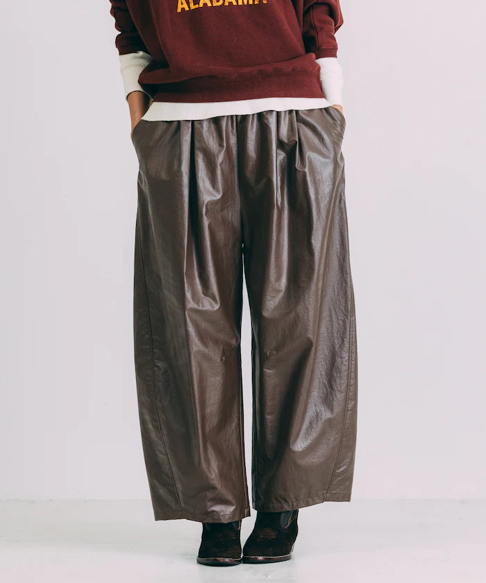 Leatherette Easy Tuck Pants